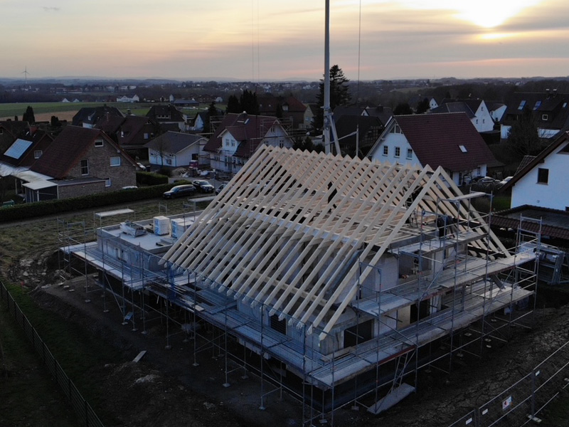 Dachsanierung mit neuer Holzkonstruktion und Dämmung, Zimmerei Friebel Hüllhorst